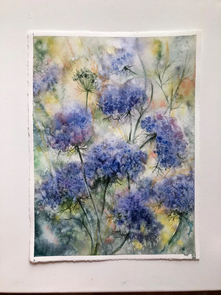 Flowers Original Painting Watercolor Wildflowers Wall Art Floral