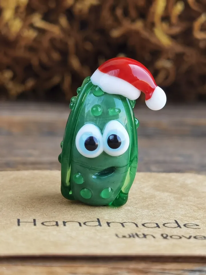 Pickle ornaments miniature pickle tiny glass animals cucumber figurine Christmas ornaments Glass pickle decor pickle gifts Car