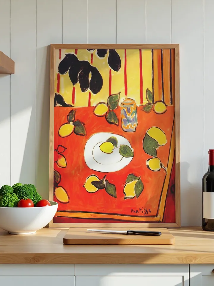 Henri Matisse Black Philodendron & Lemons Art Print Abstract Fauvist Still Life Modern Wall Art Digital Download Vibrant Home Decor HMS8
