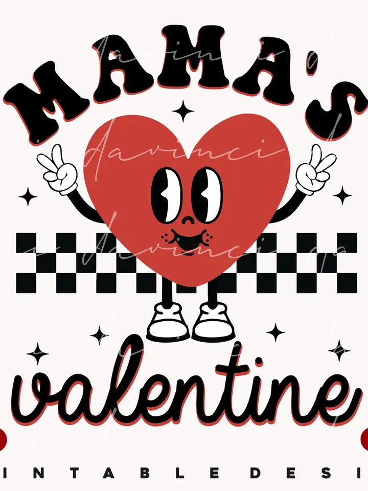Mama’s Valentine PNG, Trendy Valentines png, Valentines sublimation, Valentine png, mini png, kids valentine png, Retro Valentines png, png