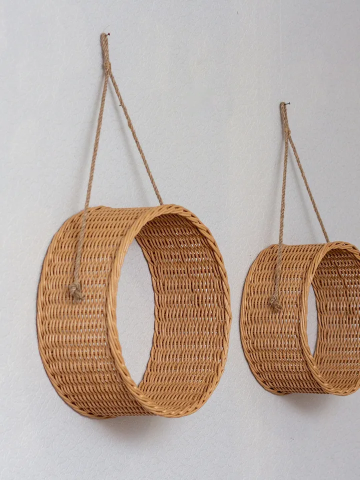 Wall hanging shelf Bookshelves set of 2 Shelf for kid's room Round shelf Boho style shelf
