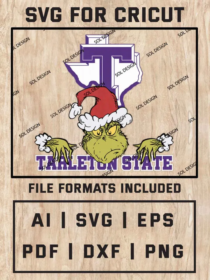 Grinch Tarleton State Texans SVG, NCAA SVG Design, NCAA Tarleton State Texans SVG, NCAA Texans Cricut, Christmas Svg, Grinch svg, Digital Download
