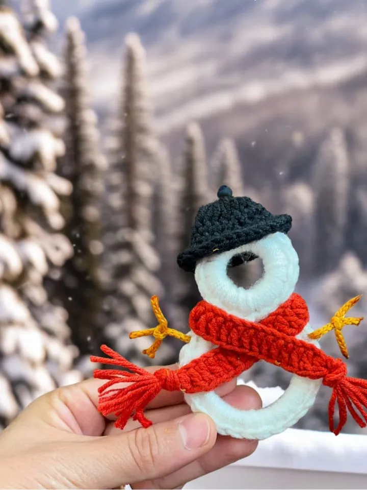 Crochet Snowman Pattern For New Year Home Decoration - Crochet Baby Blanket Pattern with Christmas Crochet Applique Pattern for Beginners