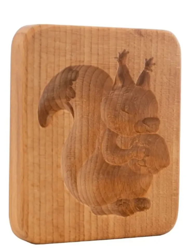 squirrel Embossed cookie mold, cookie cutter, wooden mold, Wooden stamp stamp for gingerbread cookies springerle stamp