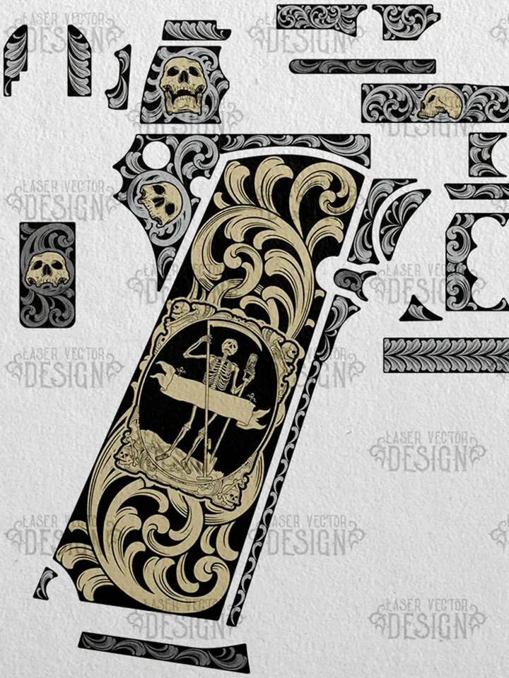 VECTOR DESIGN Smith & Wesson SW 1911 Scrolls and skulls
