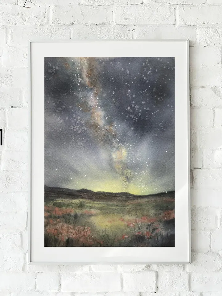 Landscape Watercolor Prints Set of 4 Nature Postcards