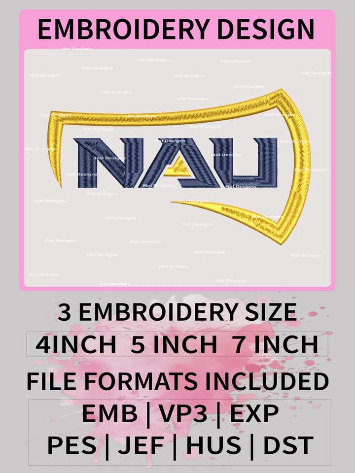 NCAA Northern Arizona Lumberjacks Embroidery File, 3 Sizes, 6 Formats, NCAA Machine Embroidery Design, NCAA Logo, NCAA Teams