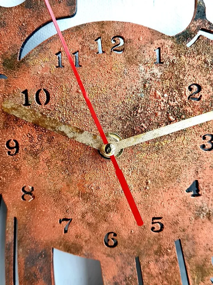 Beer wall clock for cafe Unique brown wall clock Hand made clock Silent clock