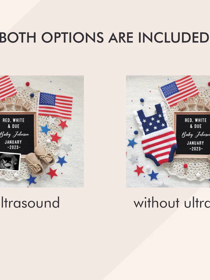 4th of July Pregnancy Announcement Digital, Patriotic Baby Announcement, 4th of July Baby Announcement Editable Digital Template