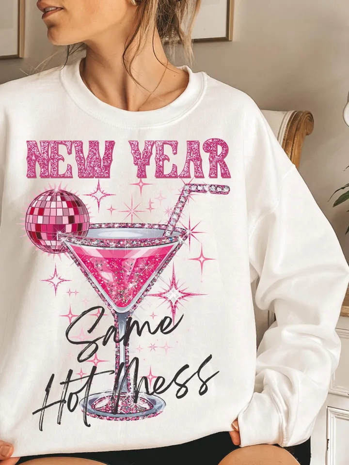 New Year Hot Mess PNG, Funny Drinking Martini png, Alcohol New Year Party png, Adult Humor Png, New Year Sarcastic Shirt, Disco Ball png