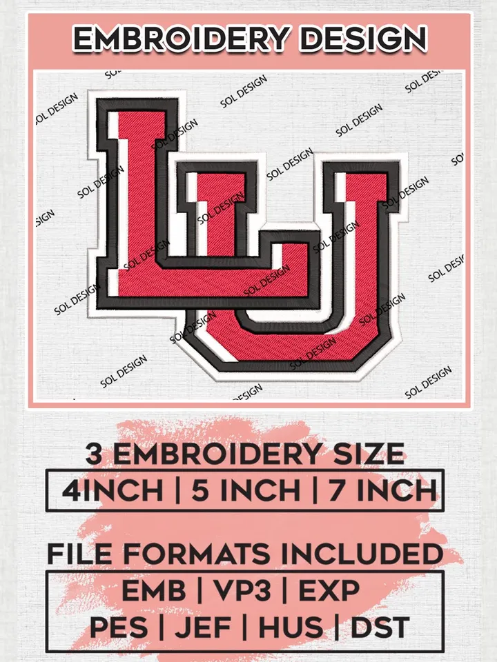 Lamar Cardinals Logo Machine Embroidery Design, NCAA Lamar Cardinals Embroidery Design Design files, NCAA Embroidery Designs, NCAA Machine Embroidery Designs, Digital Download