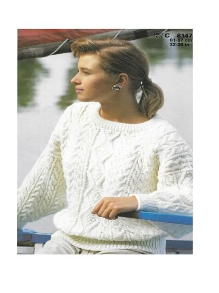 Sweater knitting pattern, aran sweater pattern, women sweater, chunky sweater pattern