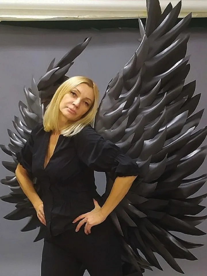 Gothic wings Cosplay costume, Black sexy wings for Performances, Fallen angel, dark angel wings for Men , bellydance