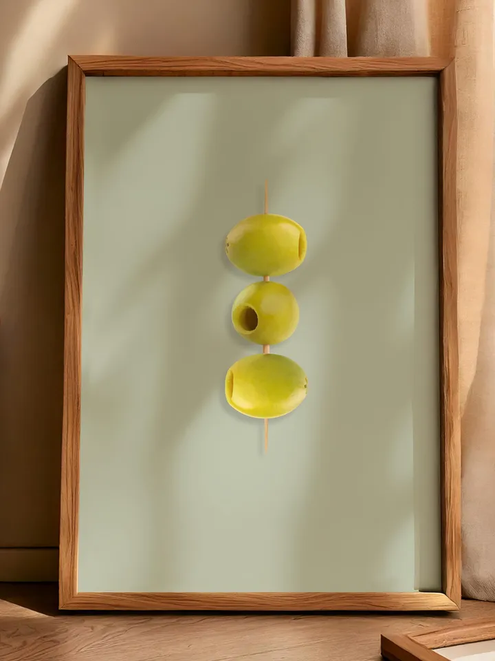 Olive Green Cocktail Olives Print, Martini Poster, Minimalist Wall Art, Cocktail Menu, Alcohol Poster, Retro Wall Art Vintage Digital Decor