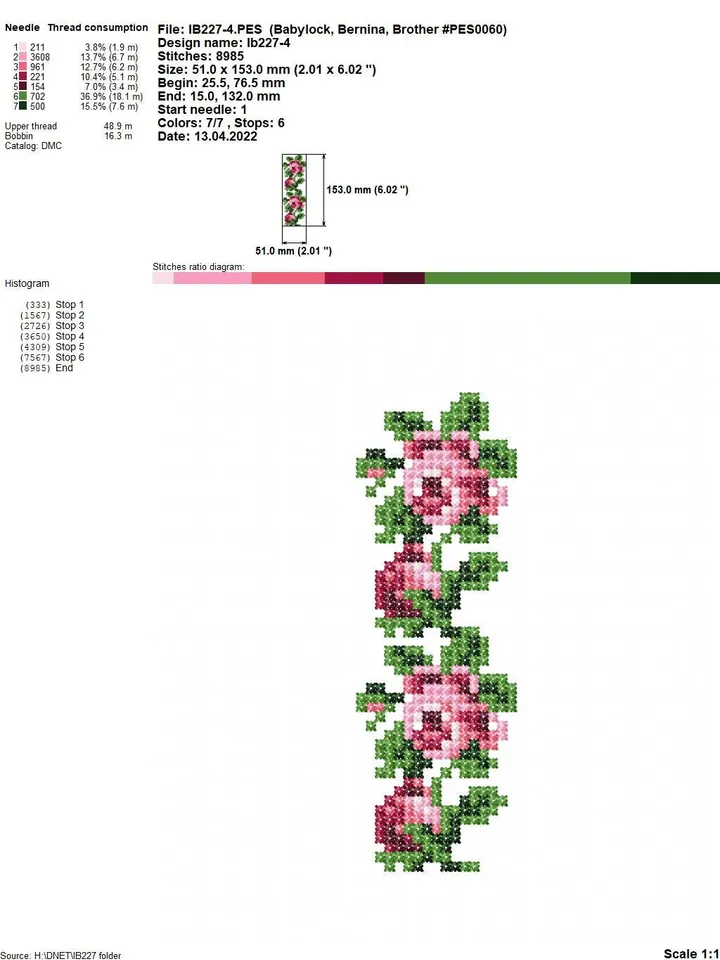 Roses cross-stitch set patterns machine embroidery designs digital embroidery pattern clothing décor embroidery motif flower embroidery