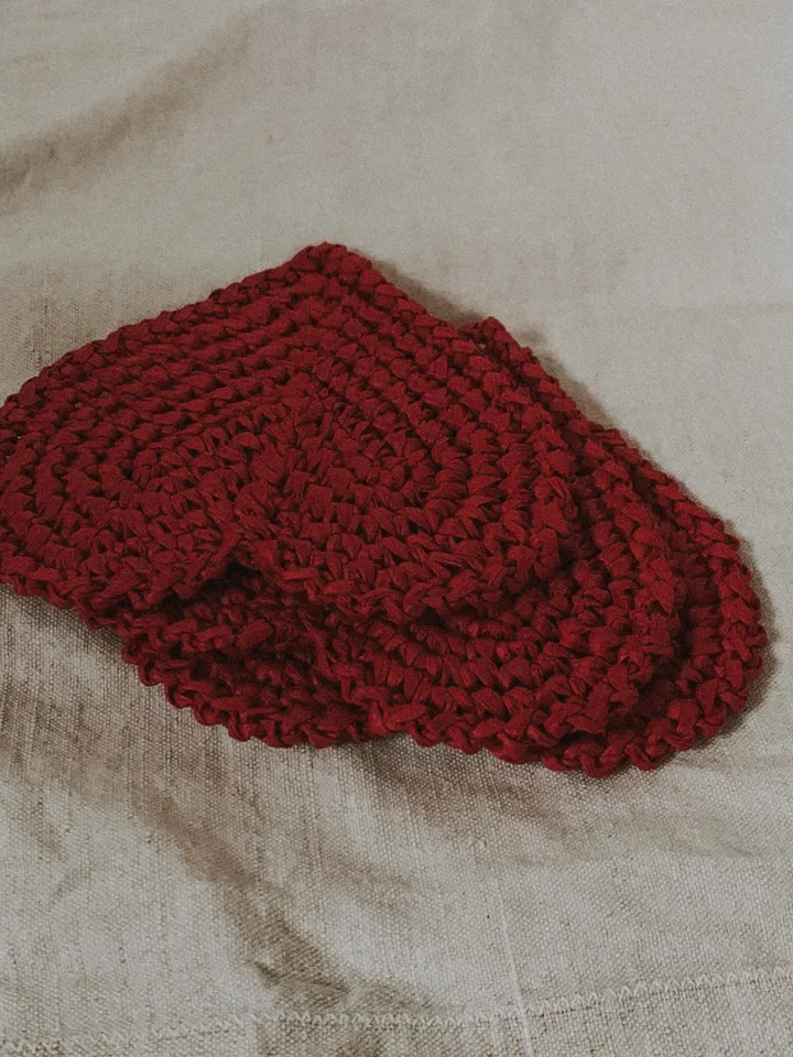 Red coaster heart set 3 Valentines gift in box, fall table decor
