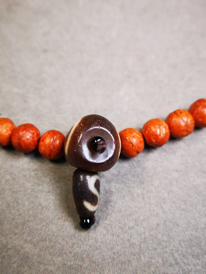 Gandhanra Old Wealth Buddha Dzi Guru Bead,T-drilled 3-Hole Mala Bead, Prayer Bead,Connector Bead for Buddhist Bead