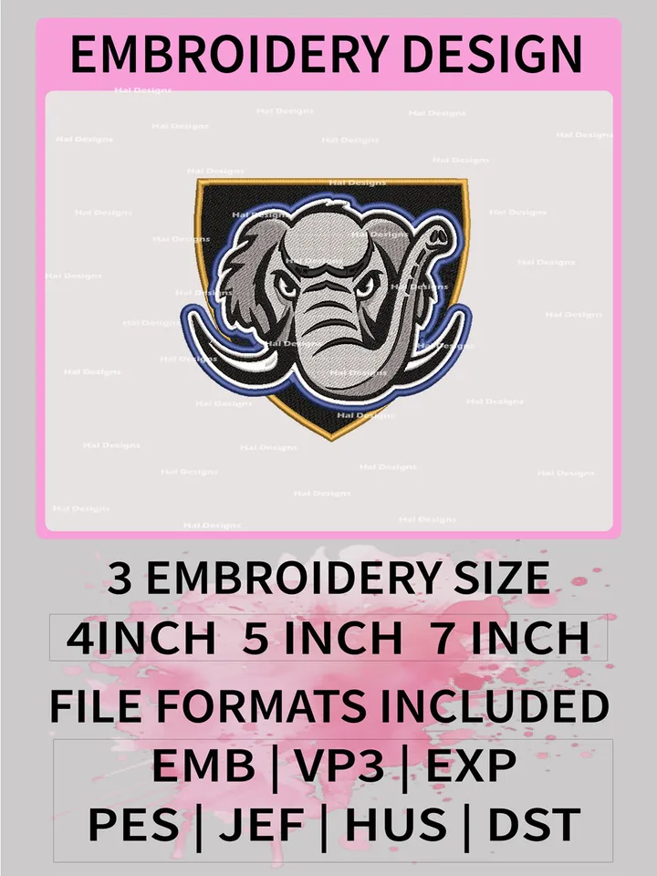 NCAA Purdue Fort Wayne Mastodons Embroidery File, 3 Sizes, 6 Formats, NCAA Machine Embroidery Design, NCAA Logo, NCAA Teams