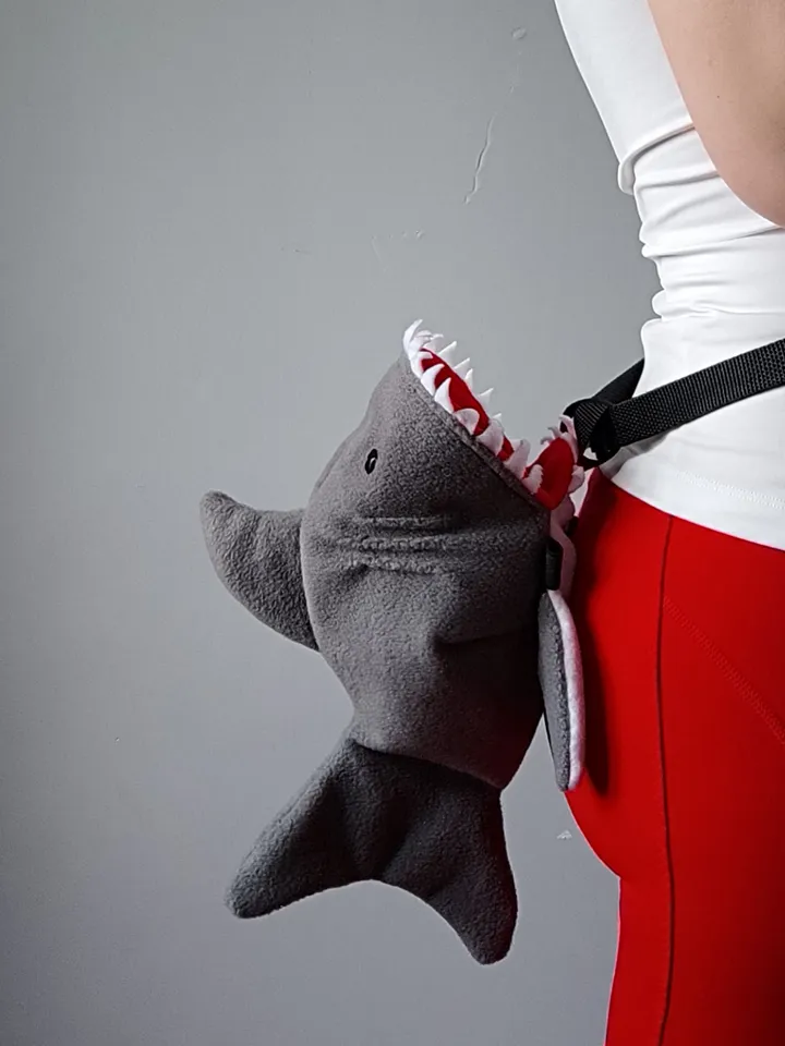 Chalk bag Shark bite Grey for rock climbing