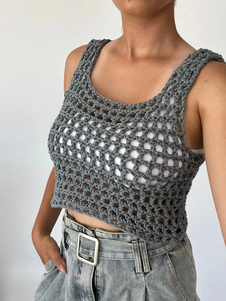 Mesh top, crochet top, top pattern, beginner top, beginner pattern , PDF