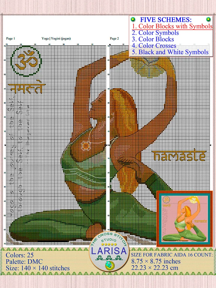 Yoga Cross Stitch Pattern | Yogini | Asana