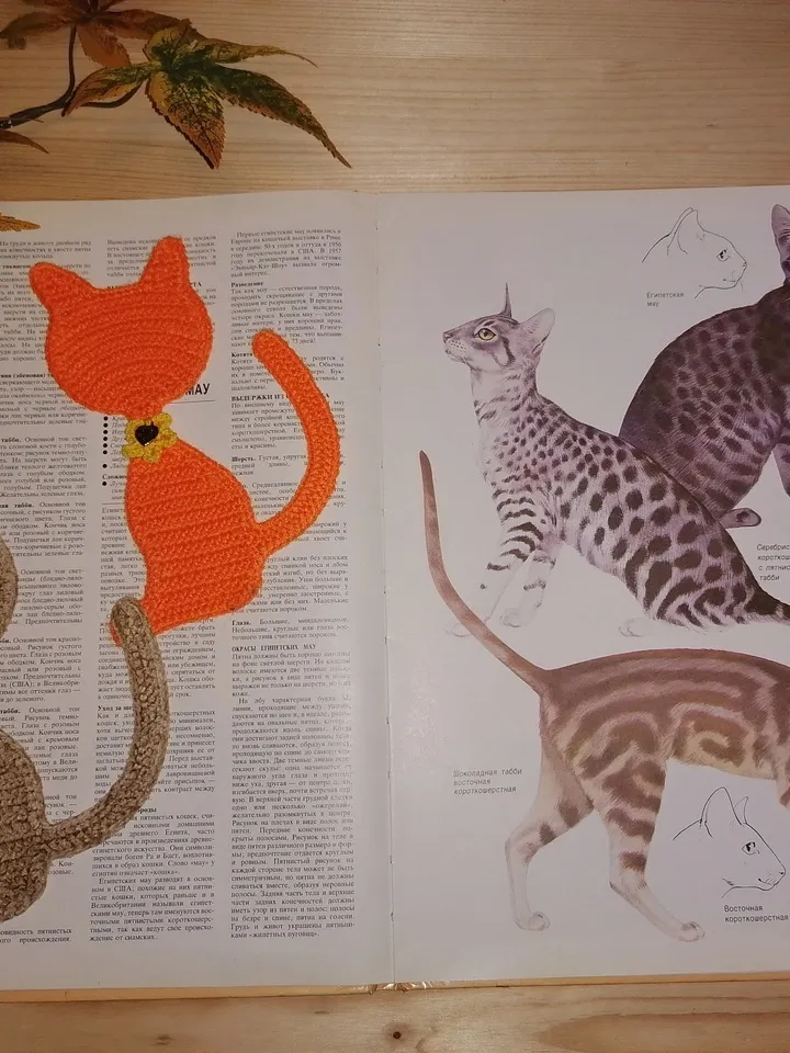 Crochet pattern applique (bookmark) Cat - digital pattern PDF
