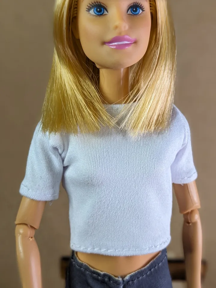 White T-shirt & Gray leggins for 1/6 scale fashion female dolls