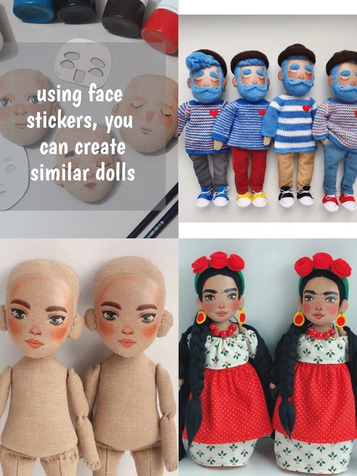 PDF tutorial Face painting for textile doll