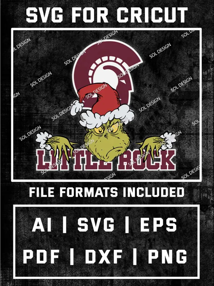 Grinch Little Rock Trojans SVG, NCAA SVG Design, NCAA Little Rock Trojans SVG, NCAA Trojans Cricut, Christmas Svg, Grinch svg, Digital Download