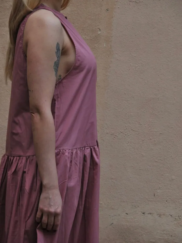 Long Cotton Oversized Summer Dusty Rose Dress | Pink Dress Long | Resort Wear Dress | Elegant Summer Loose Dress | Classy Summer Dress Big