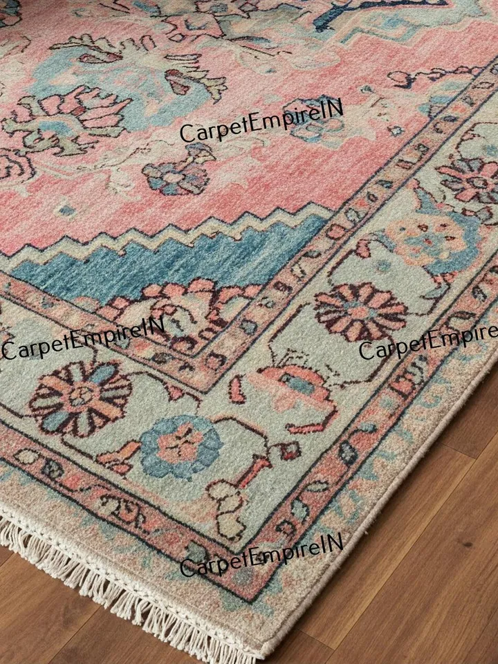 Buy Blue Oushak, Hand Knotted Rug, 4x6,5x8 6x9,8x10,9x12,10x14 ft Handmade Rugs for Living Room,gift for her-Antique Contemporary rug, Rugs.
