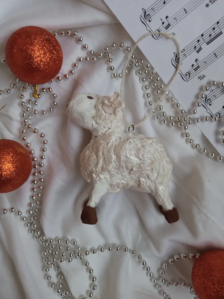 Sheep Pendant - Unique Decor for Christmas and Easter Handmade. Christmas tree toy. Easter decor