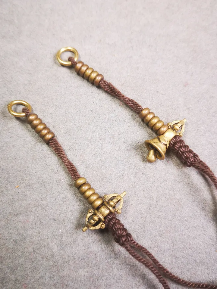 Gandhanra Handmade Tibetan Buddhist Mala Counters,Prayer Bead Counters,Carved with Dorje and Vajra, Small Size 4mm,Made of Brass