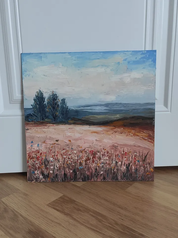 Oil painting textured landscape