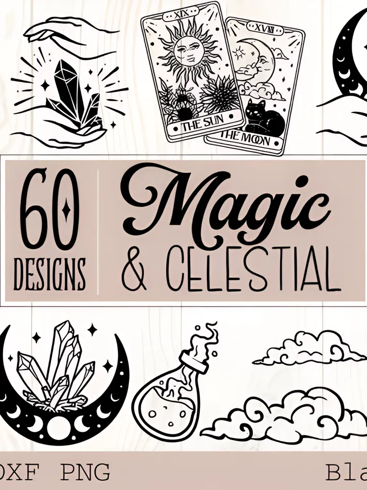 Magic and Celestial SVG Bundle 60 Design