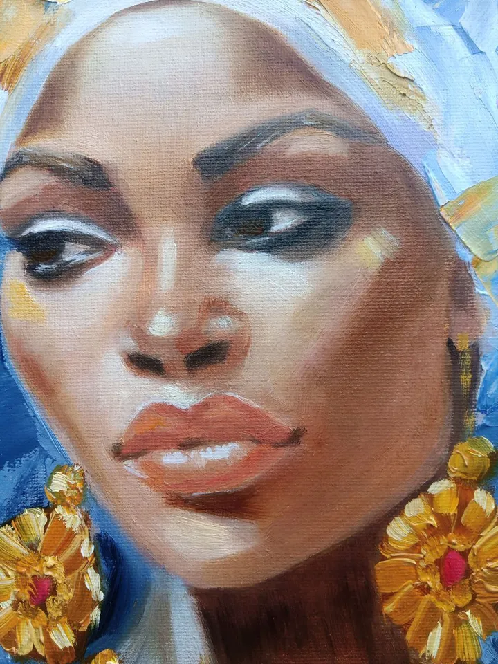 Beautiful Girl Painting Original Art Impasto Oil Painting Canvas Painting