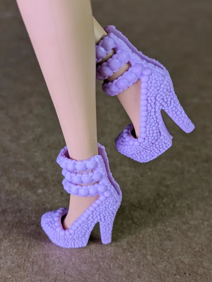 Purple high-heeled shoes for 1/6 scale female dolls