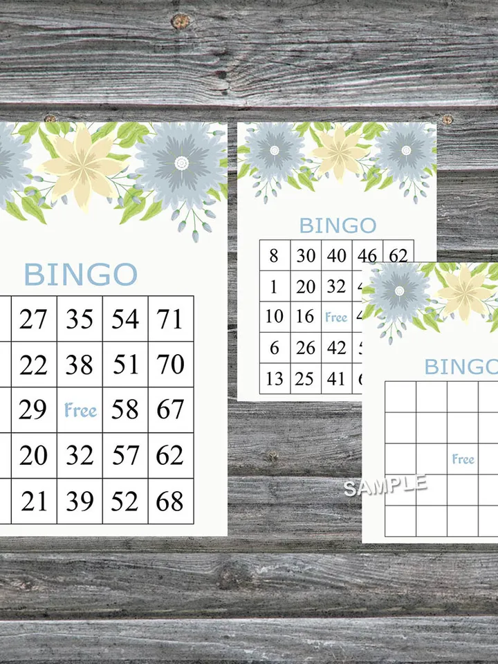 Flowers bingo game card,Floral bingo game card,Floral Printable Bingo,Flower themed bingo game,INSTANT DOWNLOAD-97