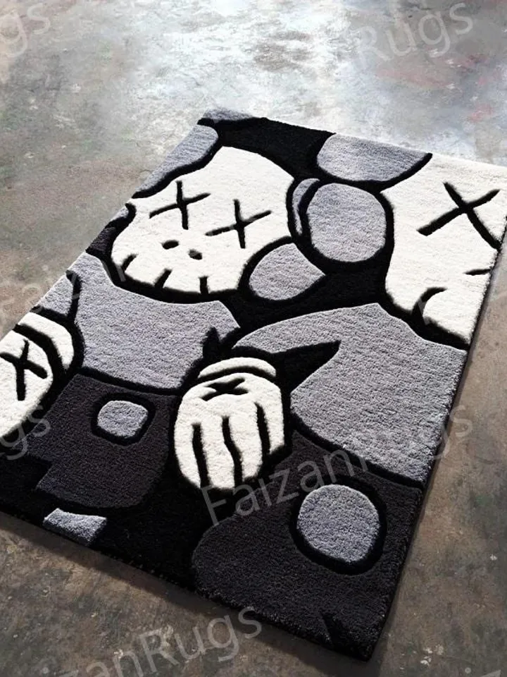 Kaws Handmade 100% Wool Rugs | Case Rugs and Carpets | Handmade Carpet For Living Room | Dining Room | Hallway | Multiroom Carpets | Drawing