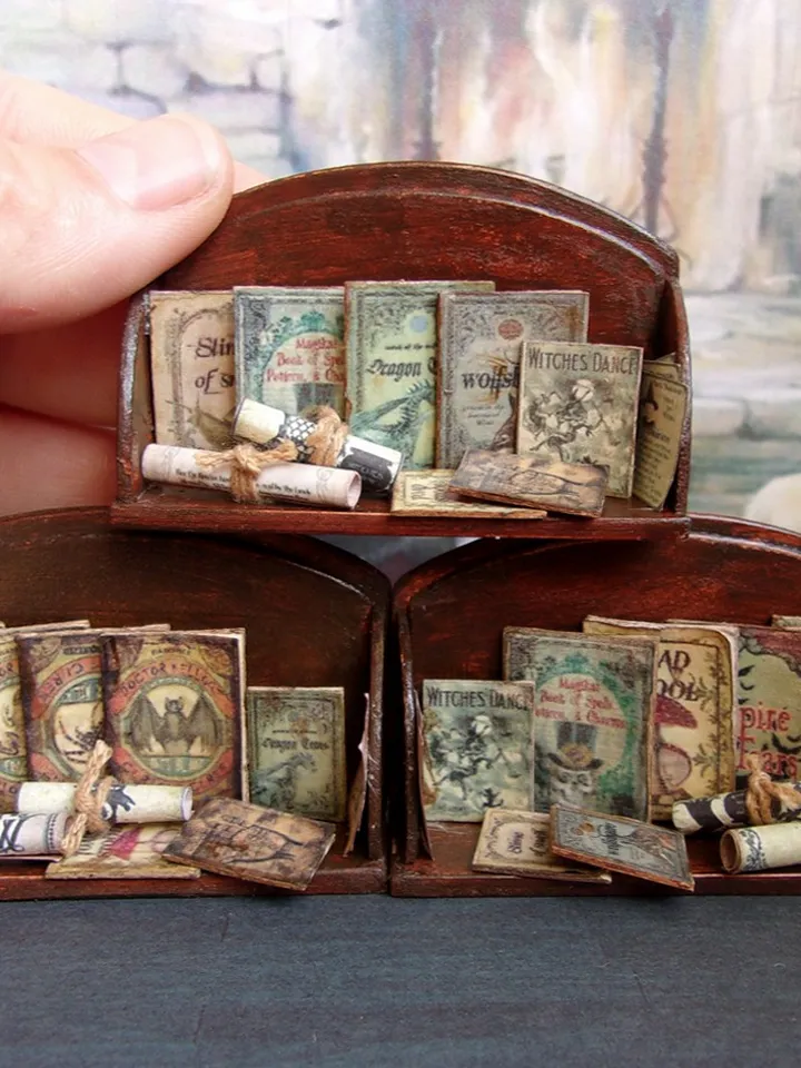 Books on the shelf.1:12 scale.