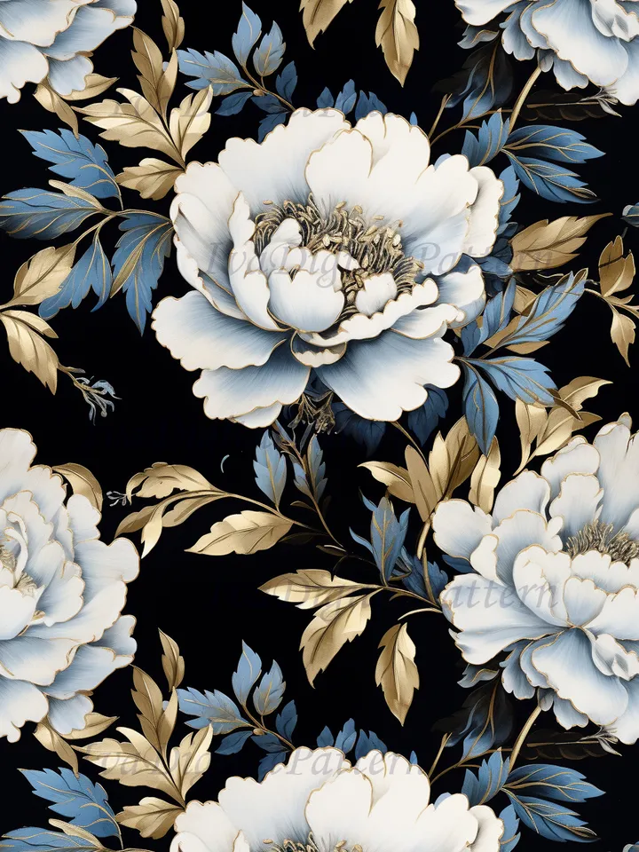Seamless watercolor blue peony pattern, digital paper, floral pattern, mosaic pattern, commercial use
abstract floral seamless pattern - repeating pattern