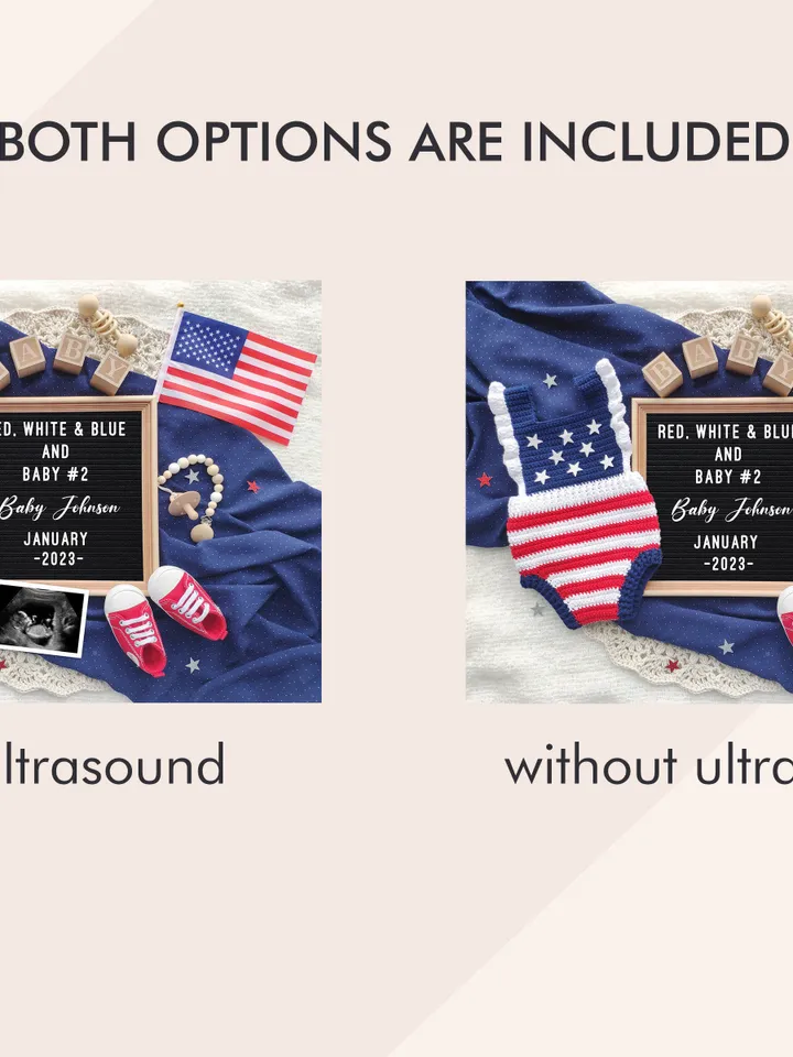4th of July Pregnancy Announcement digital, 4th of July Baby Announcement, Baby #2 Announcement, Editable Digital Template