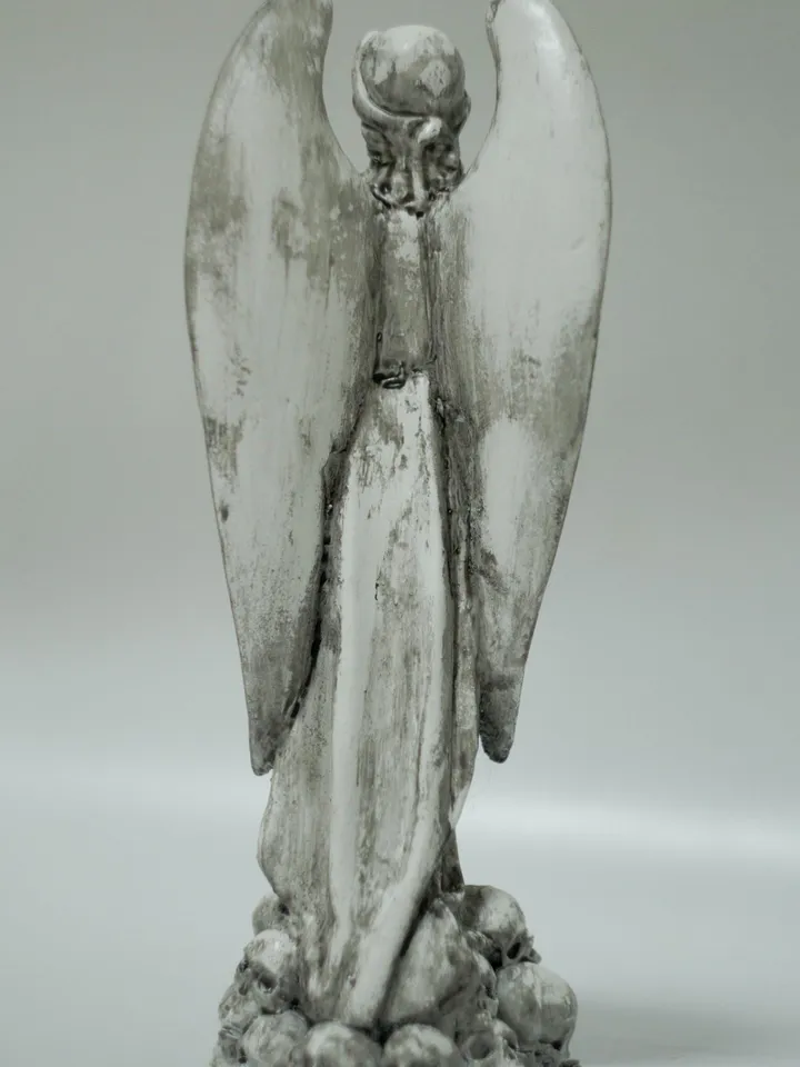 Angel Statue with Skulls and Wings | Angel Statues for Cemetery | Gothic Angel | Scary Statue