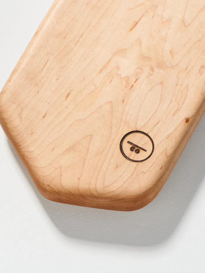 Organic Shaped Wood Serving Board with Handle - carved by hand - offered in local Pennsylvania Walnut, Sycamore, Maple - Long Serving Board