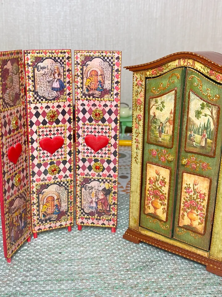 Screen for a dollhouse. 1:12. doll furniture, doll miniature, doll accessories.