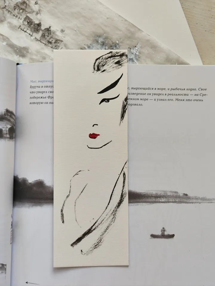Handpainted bookmark.Ssmurai
