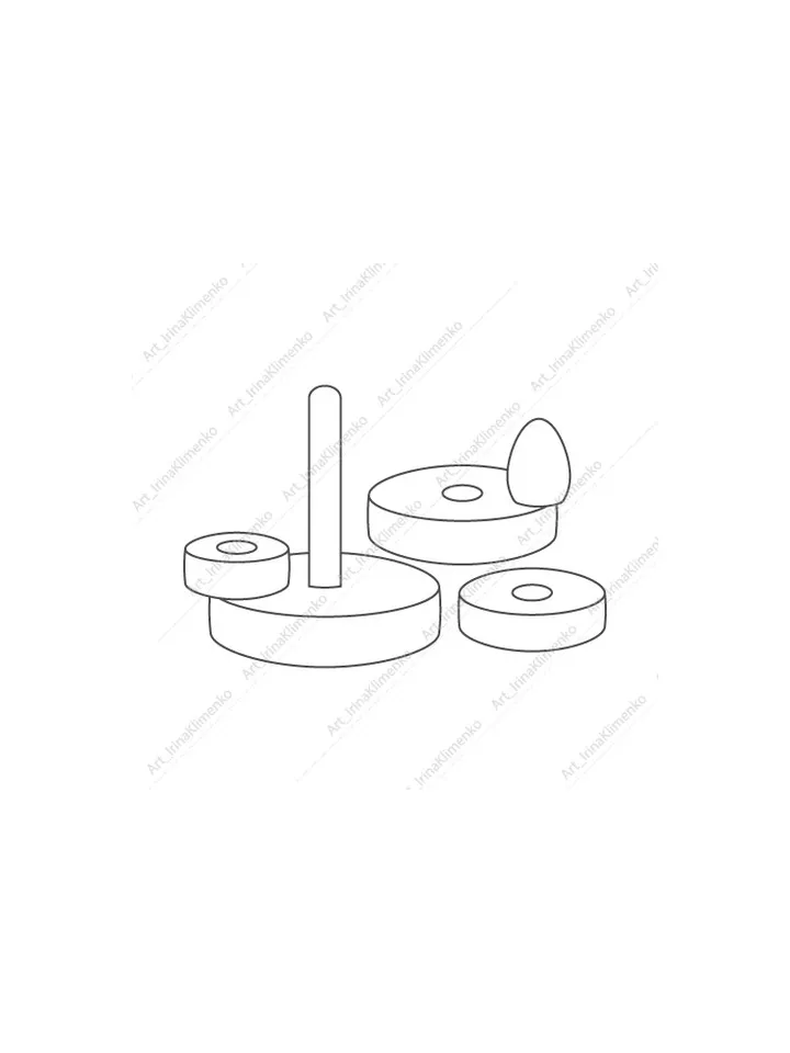 Pyramid toy constructor 2 coloring page PNG JPG