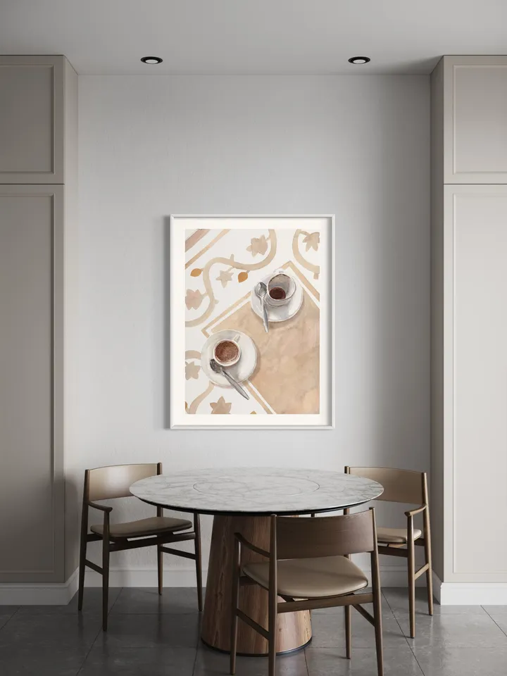 Coffee Still Life, Watercolor Painting, Coffee Lover Gift, Kitchen Wall Art, Breakfast Still Life, Vintage Cafe Decor, Cafe Art, Cafe Print