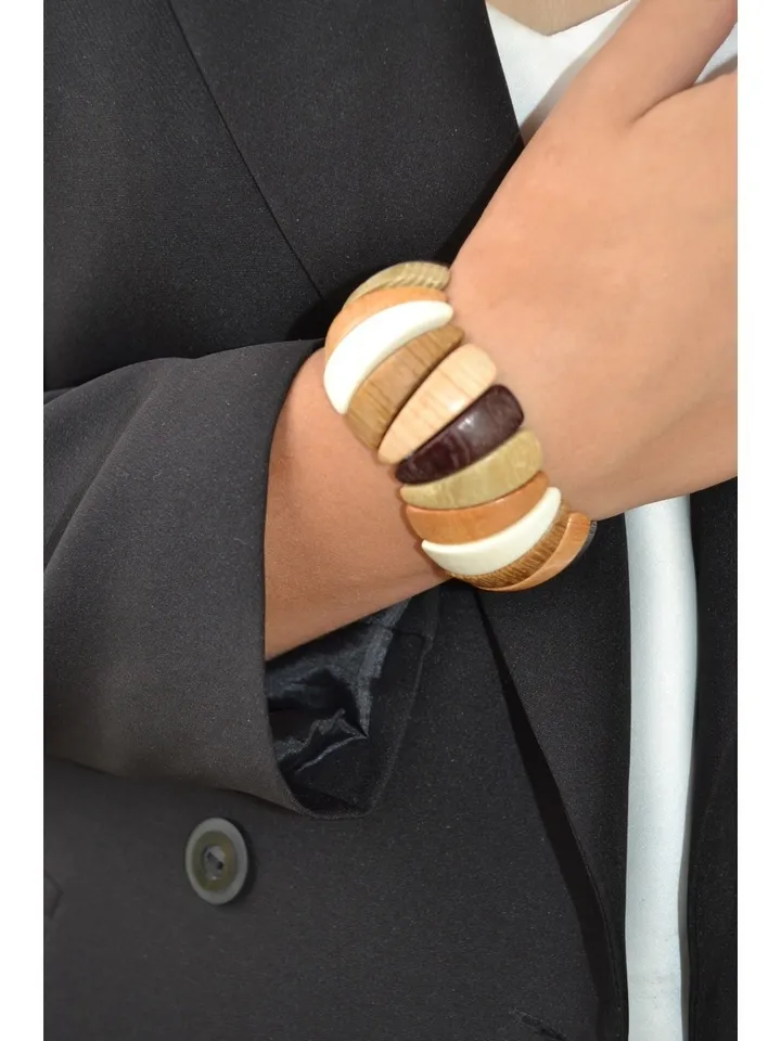 Art Wood wrist bracelet for women bijouterie wooden Boho style