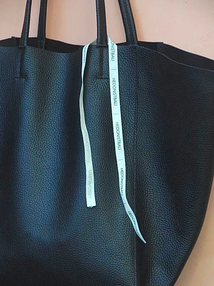 Genuine leather black tote shopper big bag / everyday purse / handmade bags / designer bags / summer bag / gift for her